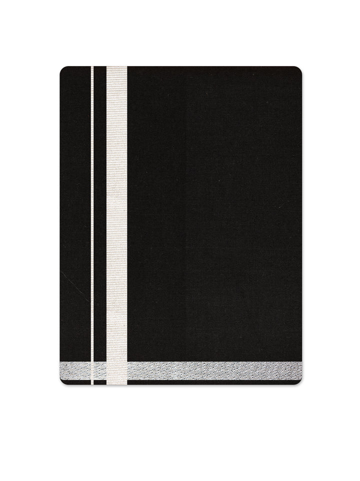 Black Sabarimala Mundu with Silver border